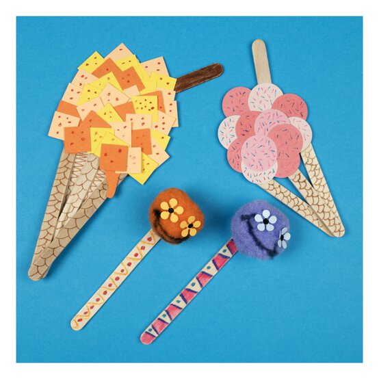 Natural Wooden Craft Sticks 50 Pack image number 3