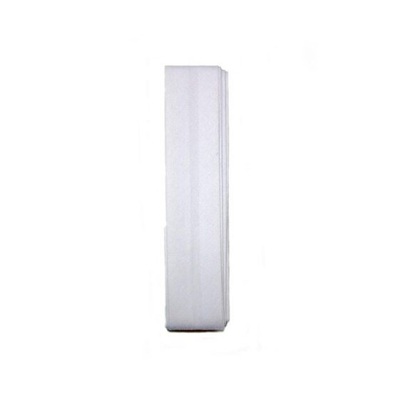 White Poly Cotton Bias Binding 25mm x 2.5m