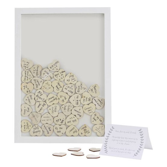 Ginger Ray Boho Wooden Guest Book Frame and Hearts image number 1