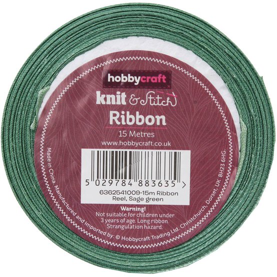 Sage Green Satin Ribbon 20mm x 15m image number 3