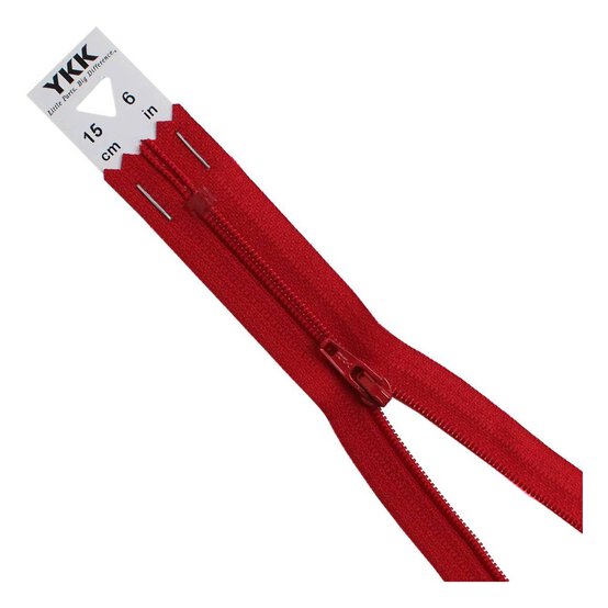 YKK Red Dress and Skirt Zip 15cm image number 1
