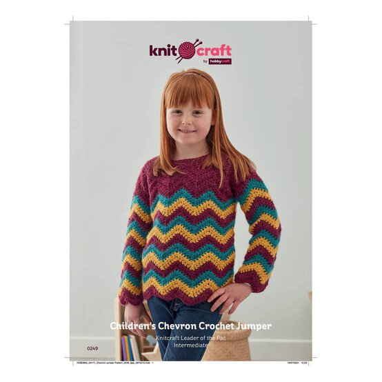 Knitcraft Children's Chevron Crochet Jumper Digital Pattern&nbsp;0249 image number 1