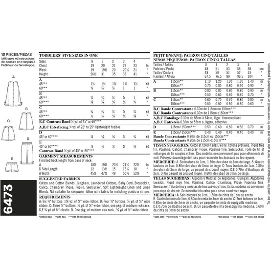 New Look Toddler's Separates Sewing Pattern 6473 image number 3