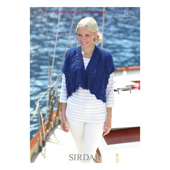 Sirdar Cotton Rich Aran Cardigans Digital Pattern 7276 image number 1