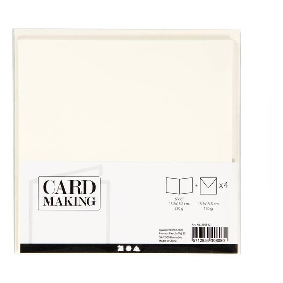 Off White Cards  6 x 6 Inches 4 Pack image number 2