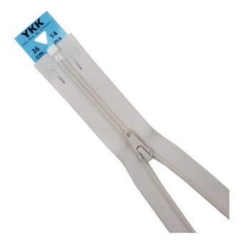 YKK Ivory Nylon Open End Zip 36cm