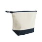 Two-Tone Blue Cotton Zip Pouch 23cm x 16cm x 8cm image number 3