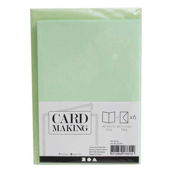 Light Green Cards  A6 6 Pack image number 2