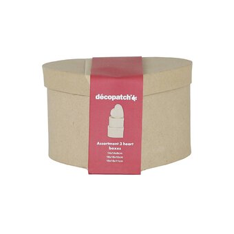 Decopatch Mache Heart Nested Boxes 3 Pack
