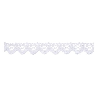 White Iridescent 16mm Metallic Lace Trim by the Metre