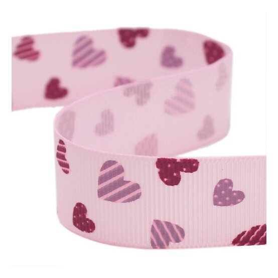 Hearts Grosgrain Ribbon 15mm x 5m image number 1