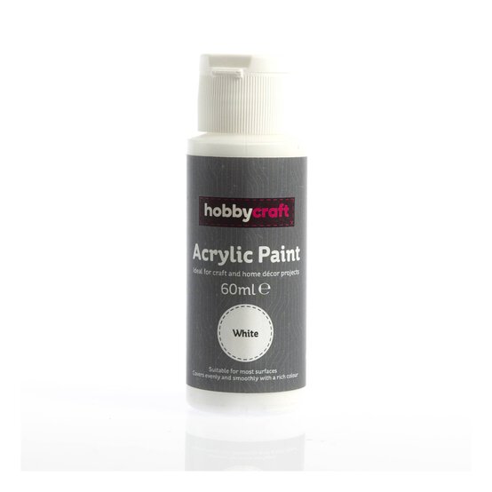 White Acrylic Craft Paint 60ml image number 1