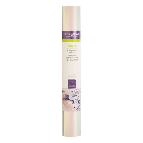 Cricut Translucent Blue Holographic Iron-On 12 x 24 Inches image number 1