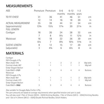 Sirdar Snuggly 4 Ply Cardigan and Waistcoat Digital Pattern 5221