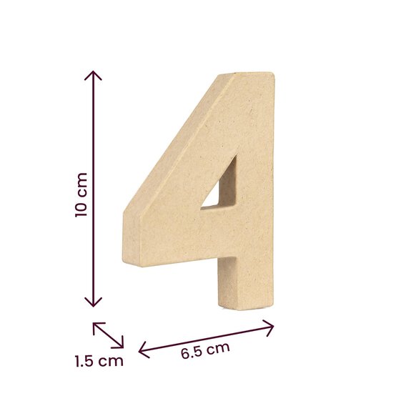 Mini Mache Number 4 10cm image number 4