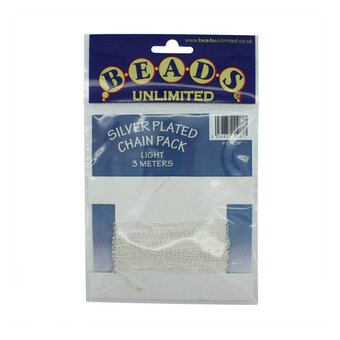 Beads Unlimited Silver Light Curb Chain 3mm x 3m