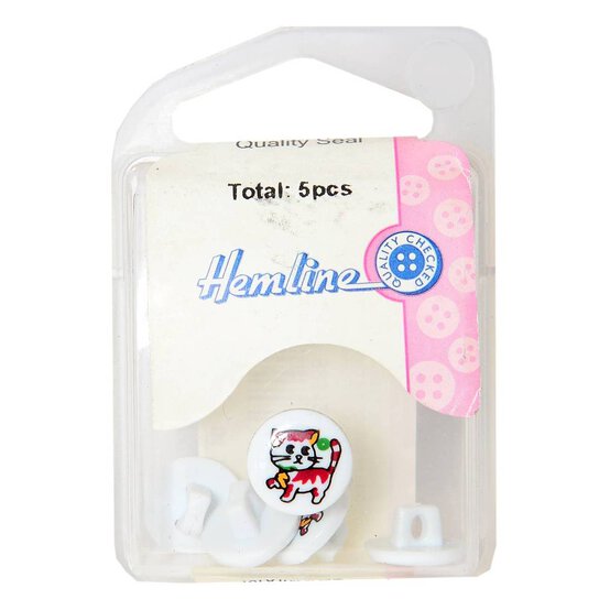 Hemline Kitten Buttons 5 Pack image number 2