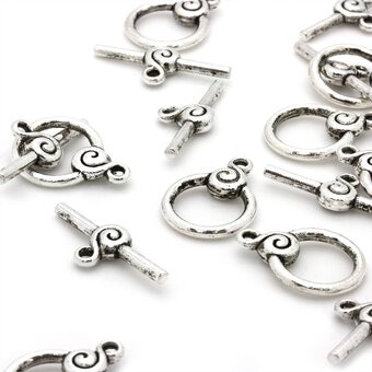 Beads Unlimited Silver Plated Rose Toggle Clasp 15mm 4 Pack