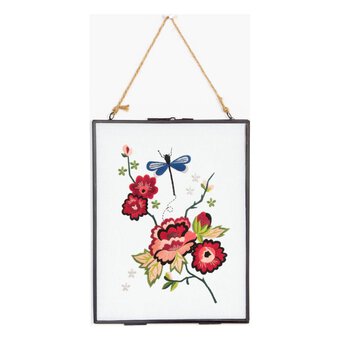 FREE PATTERN DMC Peony and Dragonfly Embroidery 0014