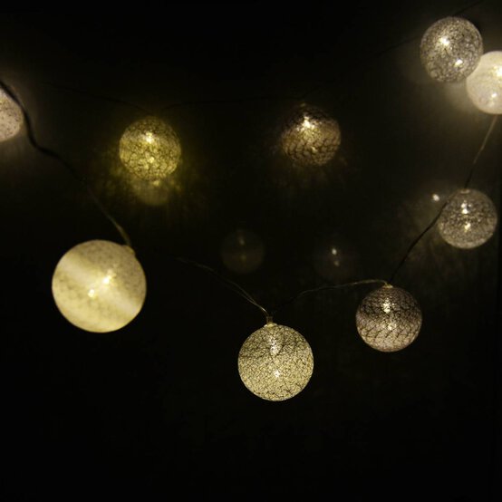 10 LED Grey Cotton Ball Lights 1.65m image number 4