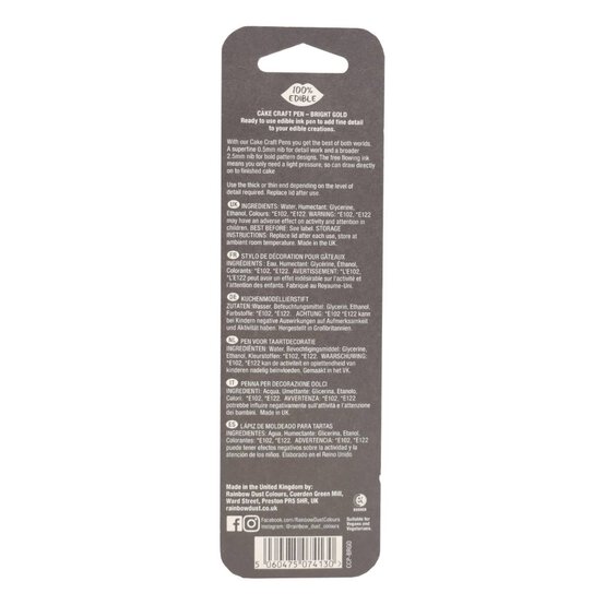 Rainbow Dust Bright Gold Double-Ended Edible Food Pen image number 2