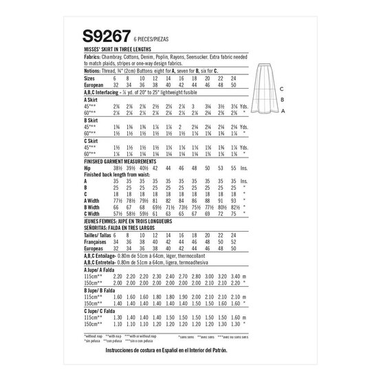 Simplicity Skirt in Three Lengths Sewing Pattern S9267 (16-24) image number 2