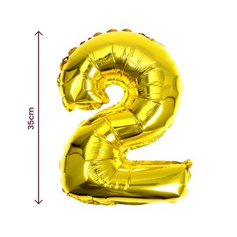 Gold Foil Number 2 Balloon