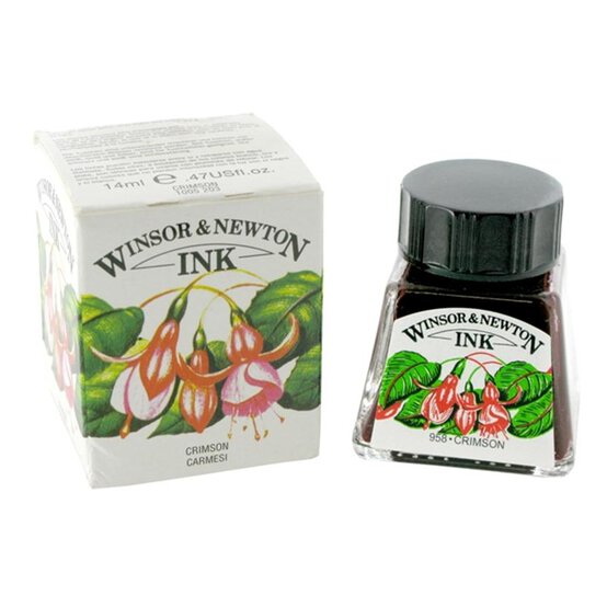 Winsor & Newton Crimson Drawing Ink 14ml image number 1