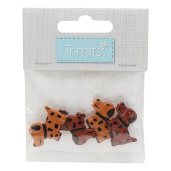 Trimits Brown Dog Craft Buttons 4 Pieces