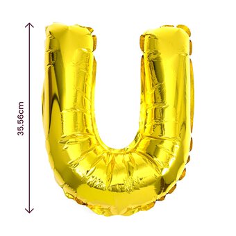 Gold Foil Letter U Balloon