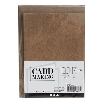 Natural Brown Cards  A6 6 Pack