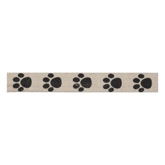 Paw Print Cotton Ribbon 15mm x 5m