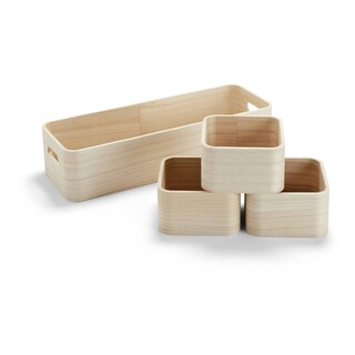 Wooden Deco Storage Set 4 Pieces
