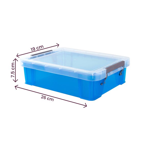 Whitefurze Allstore 2.3 Litre Transparent Blue Storage Box image number 4