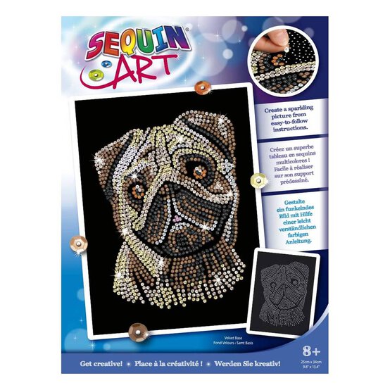 Pug Blue Sequin Art Kit image number 2