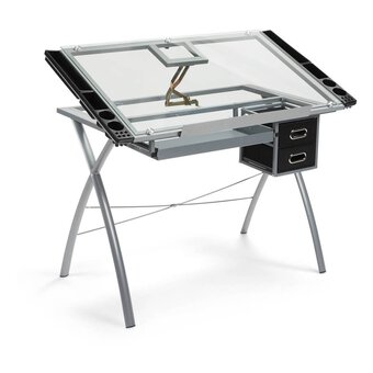 Glass Top Art Desk 75cm x 111cm x 60cm