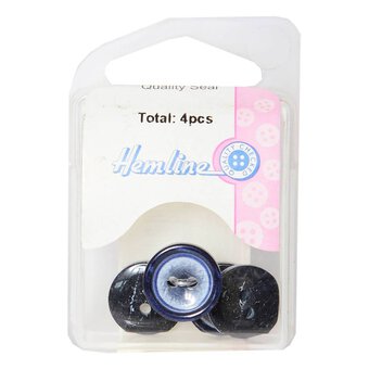 Hemline Navy Basic Knitwear Button 4 Pack