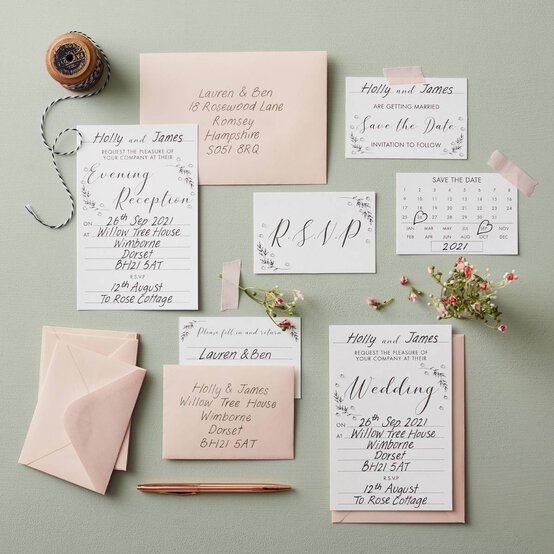 White Cotton Paper RSVP Cards 20 Pack image number 2