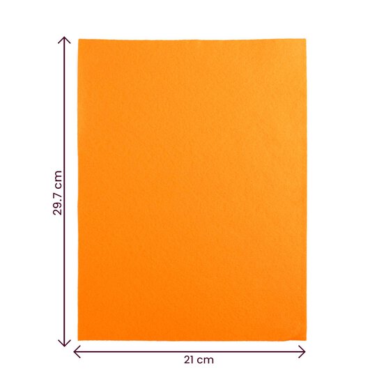 Orange Polyester Felt Sheet A4 image number 4