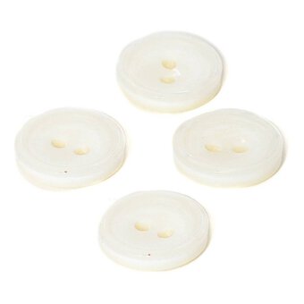 Hemline White Basic Knitwear Button 4 Pack