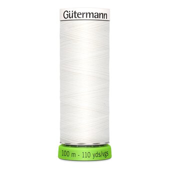 Gutermann White Sew All Recycled rPET Thread 100m (800)