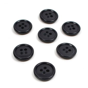 Hemline Royal Blue Basic Holes Button 7 Pack