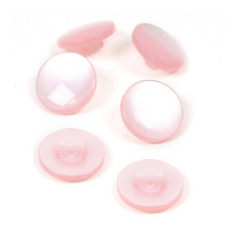 Hemline Pink Basic Knitwear Button 6 Pack
