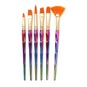 Gold Taklon Unicorn Handle Brushes 6 Pack image number 1