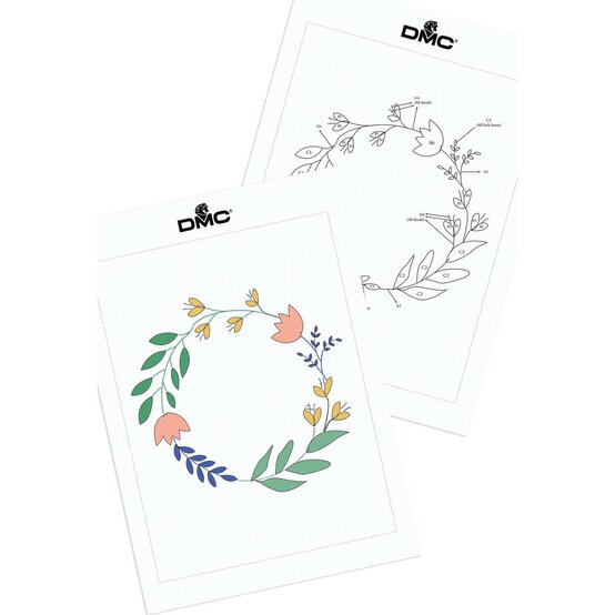 FREE PATTERN DMC Floral Wreath Embroidery 0054 image number 5
