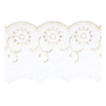 Cream 50mm Broderie Anglaise Lace Trim by the Metre