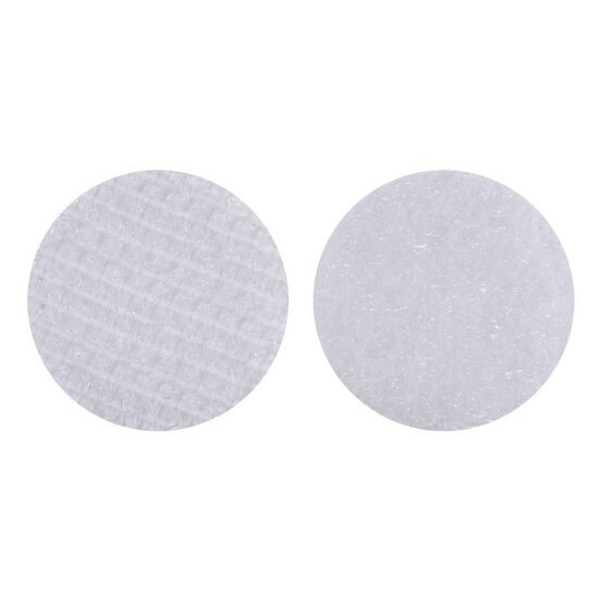 Milward White Stick-On Hoop and Loop Round Dots 16mm 16 Pack