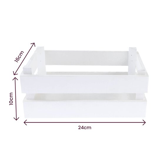Mini White Wooden Crate 24cm x 16cm x 10cm image number 5