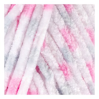 James C Brett Pink, Grey and White Flutterby Chunky Yarn 100g