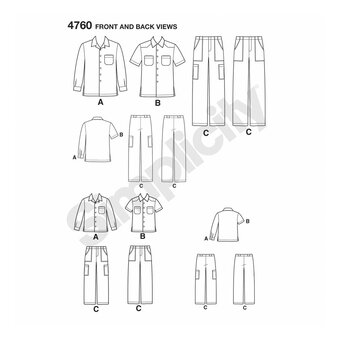 Simplicity Boys&rsquo; and Men&rsquo;s Separates Sewing Pattern 4760